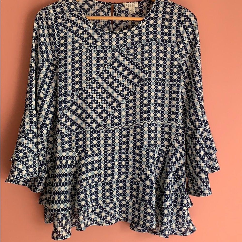 Spense Long Sleeves Printed Tops S/P